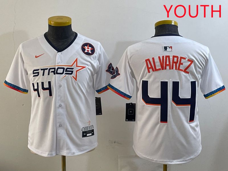 Youth Houston Astros #44 Alvarez White Fourth generation Joint Name 2025 Nike MLB Jersey style 10